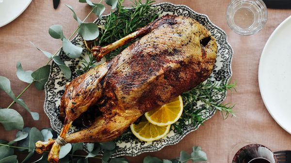 Christmas Goose with orange and date stuffing