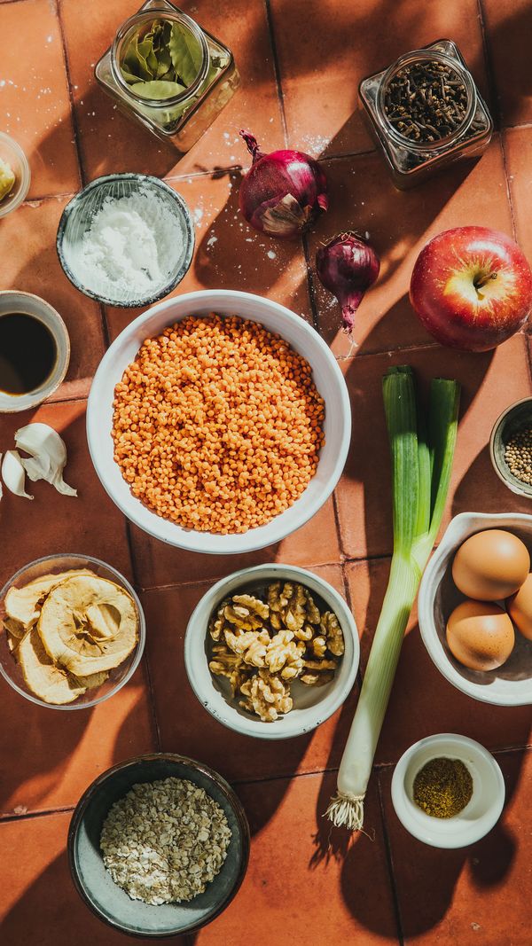 Ingrediënten voor linzenfrikandellen