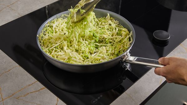 Frying the cabbage