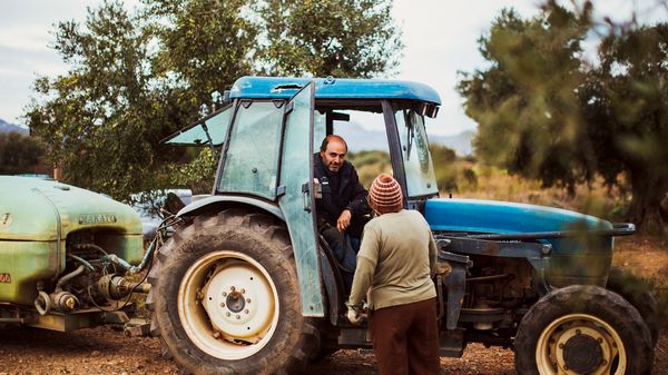 Man in a tractor