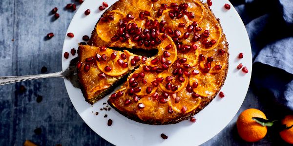 Upside down amandelcake met mandarijn