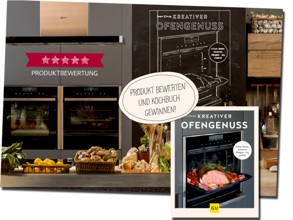 Produkt bewerten und eines von fünf NEFF Kochbüchern gewinnen!