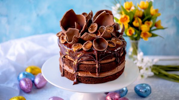 Chocolate Mousse Easter Cake.
