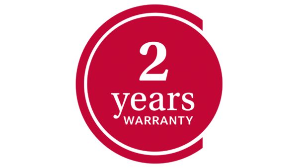 Графика, показваща 2 години гаранция, представляваща основно покритие за кухненските уреди.