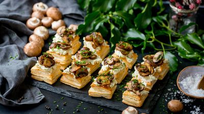 Garlic Mushroom and Chive Pastry Bites