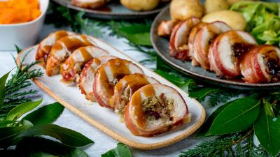 Turkey Roulades with Cranberry and Sage Stuffing