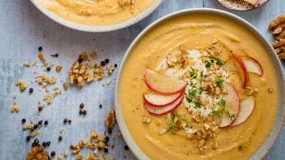 Celeriac, Apple & Walnut Soup