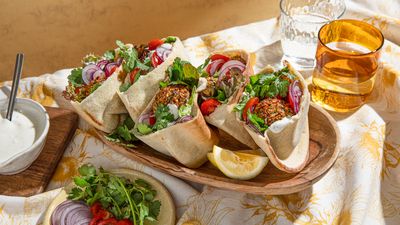 Air Fryer Falafel Sandwich with Hummus Recipe