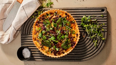 Mushroom Tart with fresh herbs