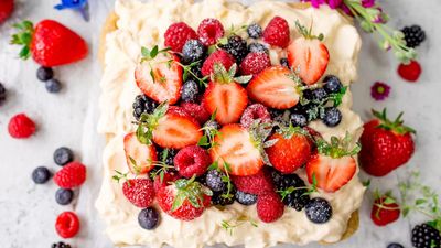 Vanilla Bean Yoghurt Cake with Mascarpone and  Summer Berries