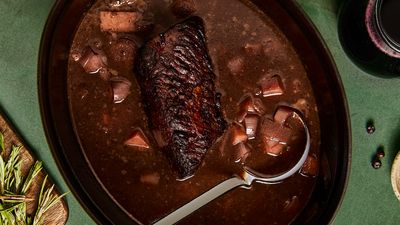Beef pot roast with cranberry sauce