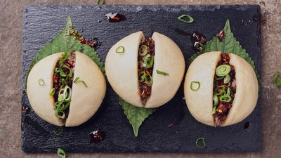 Steamed Pork Buns (Baozi) with Chili Crisp