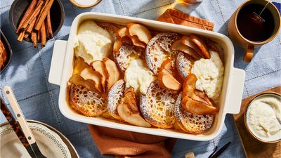 French Toast Casserole with Baked Pears