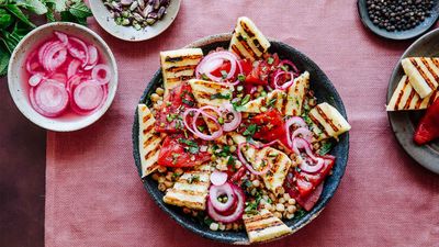 Grilled Watermelon Halloumi Salad