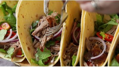 Slow Roast Shredded Duck Tacos with Plum and  Ginger Sauce