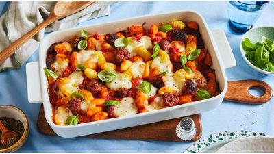 5-​Ingredient Baked Gnocchi with Italian Sausage