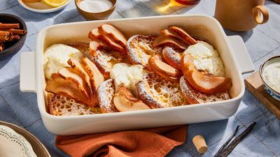 French Toast Casserole with Baked Pears