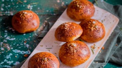 Fennel seed and mozzarella melt in the middle  brioche buns