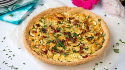 Courgette, Bacon and Three-​Cheese Tart