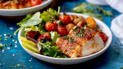 Cajun Crusted Cod with Spiced Garlic Potatoes