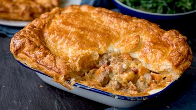 Creamy Pork & Autumn Vegetable Pie