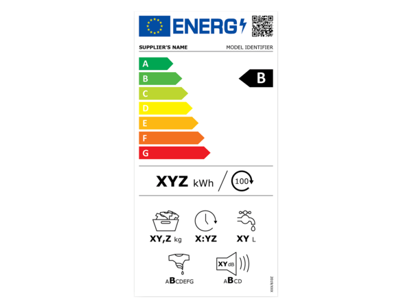 New washing machine energy label