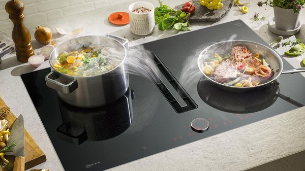 Table de cuisson avec système de ventilation intégré