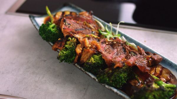 Rezept: Teriyaki Steak mit gegrilltem Gemüse