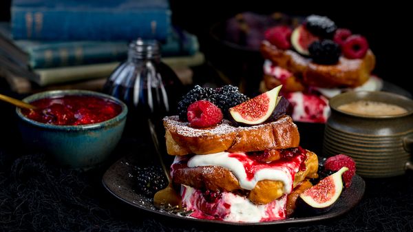 Final berrylicious french toast recipe dish plated and served