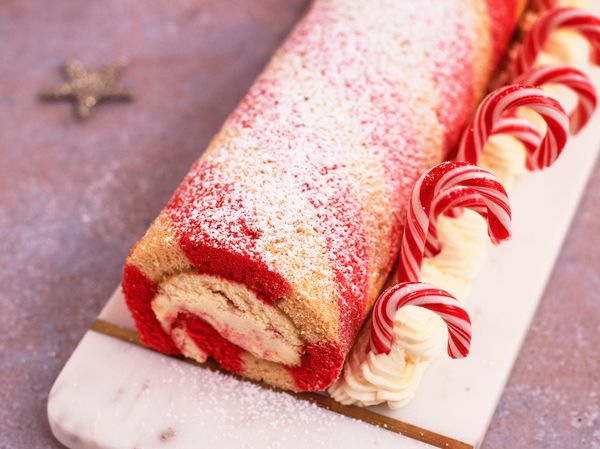 Mint & White Chocolate Candy Cane Log