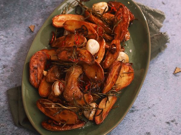 Baby Roast Potatoes with Rosemary, Red Chilli & Olive Oil 