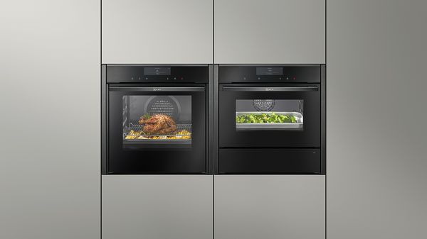 NEFF Single Oven cooking food using oven light