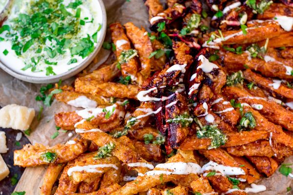 Groentefriet met parmezaan