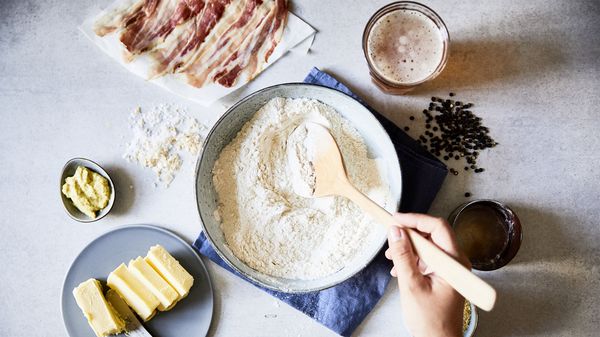 Bierbrood met bacon-boter