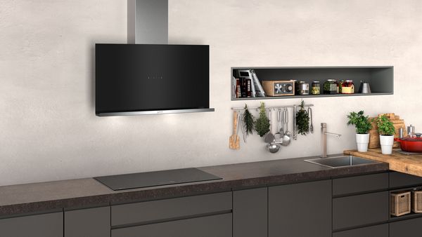 The lighting system adds a feel-good atmosphere to the kitchen 