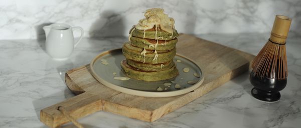 Vegane Matcha Bananen Pancakes