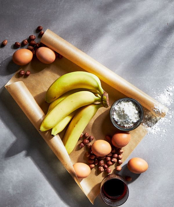 Ingredienten voor zero-waste banaanrecept met Zabaione