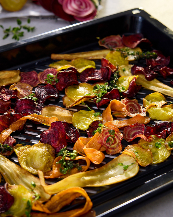 Heißluftfrittierte Gemüsechips als Snack - Gemüsechips heißluftfrittieren.