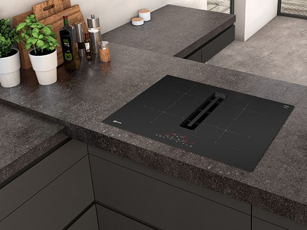 Cooking hob installed in a stylish kitchen.