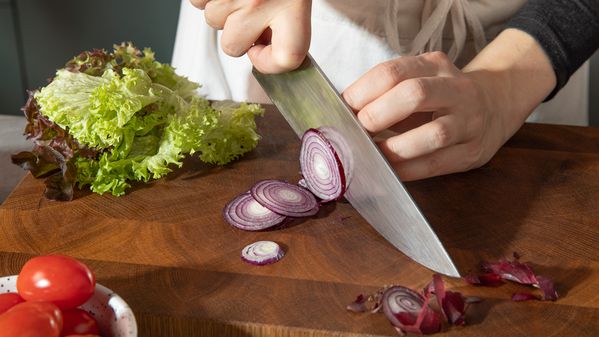 Cutting an onion