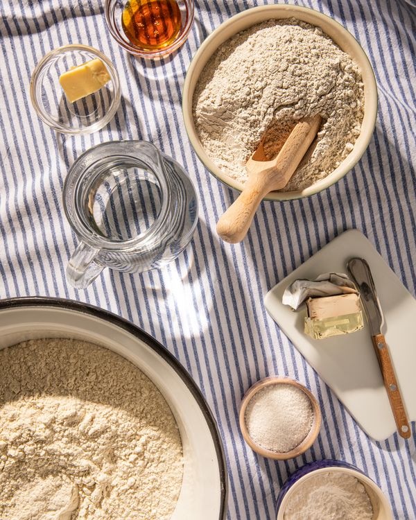 Ingredients for two rustic German breads