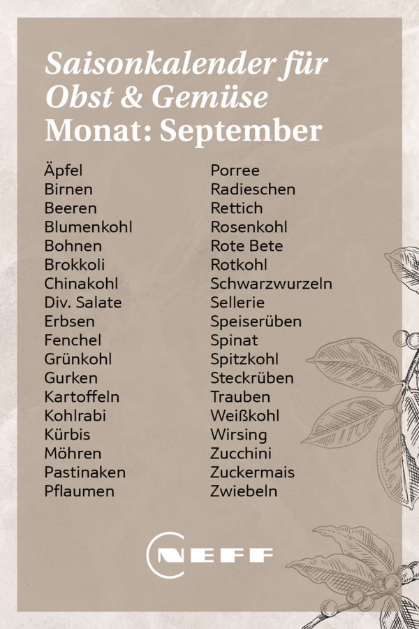 Saisonkalender September
