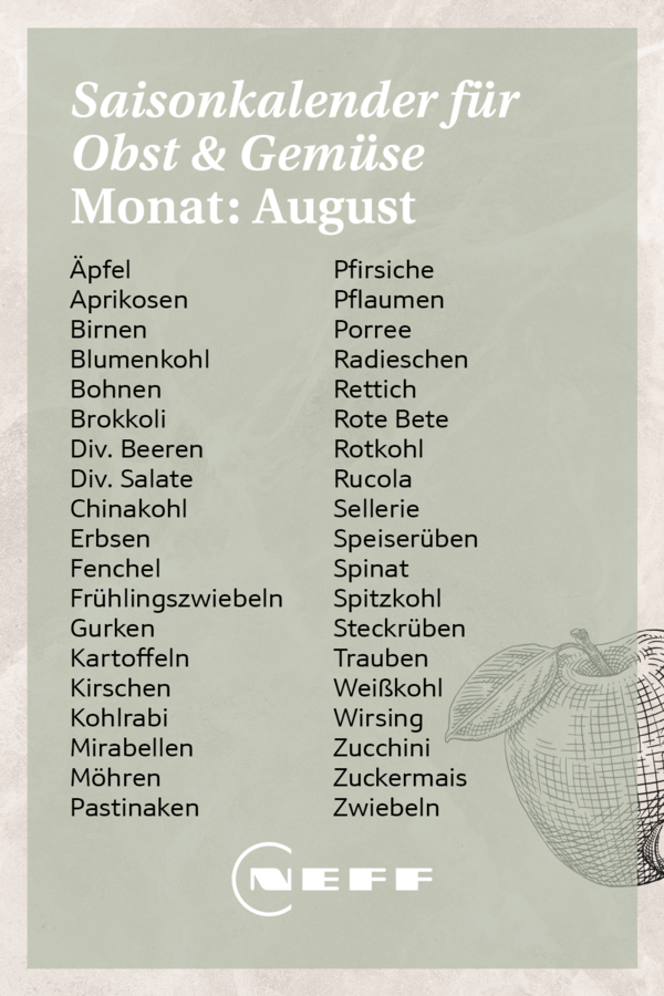 Saisonkalender August