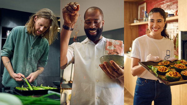 Different people cooking different dishes