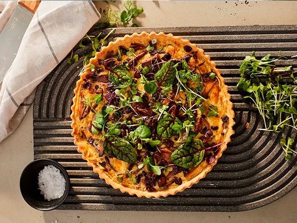 Mushroom Tart with fresh herbs