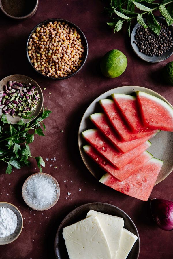 Ingredients prepared on table and ready for cooking.