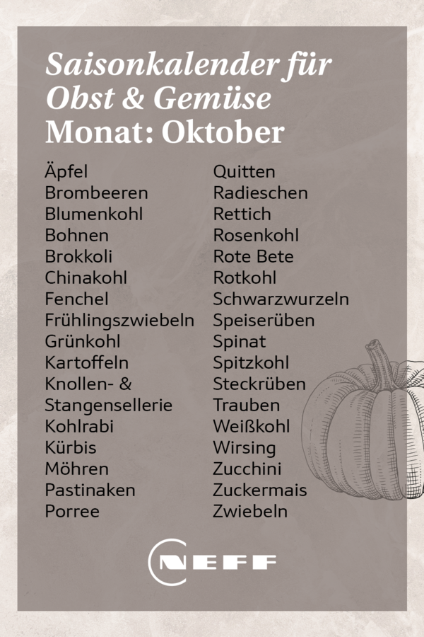 Saisonkalender Oktober