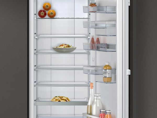 Fridge with door open showing interior