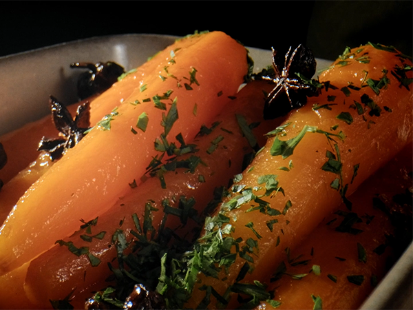 Carrots in a dish