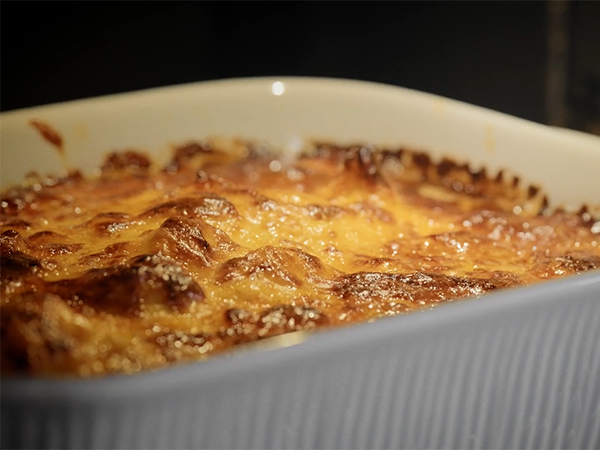 Cauliflower cheese in a dish